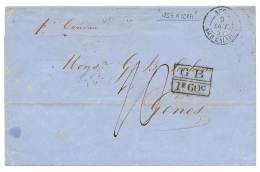 "ACCRA To ITALY" : 1857 GB/1F60c On Entire Letter From ACCRA GOLD COAST To GENOVA (ITALY). Verso, PLYMOUTH PACKET-LETTER - Other & Unclassified