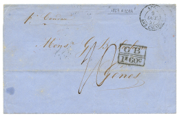 "ACCRA To ITALY" : 1857 GB/1F60c On Entire Letter From ACCRA GOLD COAST To GENOVA (ITALY). Verso, PLYMOUTH PACKET-LETTER - Otros & Sin Clasificación