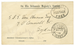1918 GILBERT & ELLICE ISLANDS COLONY/GPO OCEAN ISLd + OFFICIAL/POSTAGE/FREE On "OHMS" Envelope To SYDNEY(AUSTRALIA). - Otros & Sin Clasificación