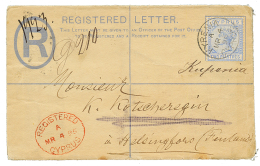 CYPRUS Via RUSSIA To FINLAND : 1895 2P Canc. KYRENIA + REGISTERED CYPRUS On REGISTERED LETTER(2P) To HELSINGORS(FINLAND) - Other & Unclassified