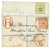 1891 12P + 4P (verso) On REGISTERED Cover From LIMASSOL To ENGLAND. Vf. - Autres & Non Classés