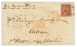 1864 GB 1d + Tax Marking On Cover To ADEN ARABIA. RARE. Verso, ADEN STR POINT. Vf. - Other & Unclassified