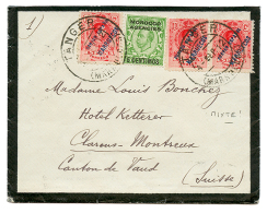 SPANISH MOROCCO : 1912 10c(x3) + British Morocco 5c On 1/2d Canc. TANGER On Envelope To SWITZERLAND. Vf. - Other & Unclassified