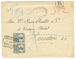 FERNANDO-POO : 1912 25c(x2) On REGISTERED Envelope From STA ISABEL To ENGLAND. Vvf. - Other & Unclassified