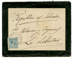 "SPAIN Via MARTINIQUE To SAN SALVADOR" : 1895 SPAIN Canc. French Cachet FORT DE FRANCE MARTINIQUE On Envelope To SAN SAL - Other & Unclassified