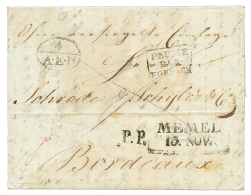1831 MEMEL + P.P + 4/A.E.D (rare) On Entire Letter From ST PETERSBURG To BORDEAUX(FRANCE). Vf. - Other & Unclassified