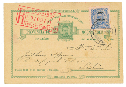 MOZAMBIQUE : 1897 P./Stat 30R + 50R On 100r Sent REGISTERED From LOURENCO-MARQUES To LISBOA. Vvf. - Other & Unclassified