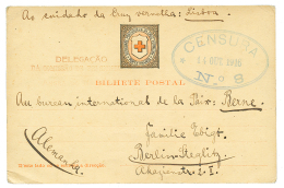 AZORES : 1916 RED-CROSS P./Stat Datelined "ANGRA - CAMPO CONCENTRACAO" To GERMANY. Vvf. - Other & Unclassified