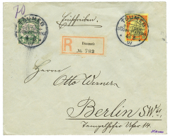 "TSUMBE" : 1907 5pf + 25pf Canc. TSUMBE On REGISTERED Envelope To BERLIN. Vvf. - Sonstige & Ohne Zuordnung