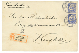 1907 20pf(x2) Canc. OKAHANDJA On REGISTERED Envelope To "BEZIRK. KOMMANDO" WINDHUK. Superb. - Sonstige & Ohne Zuordnung