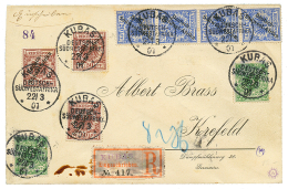 "KUBAS" : 1907 5pf(x2)+ 20pf Strip Of 4 + 50pf(x3) Canc. KUBAS On REGISTERED Envelope To GERMANY. Vf. - Sonstige & Ohne Zuordnung
