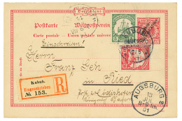 "KUBUB" : 1901 P./Stat 10pf + 5pf+ 10pf Canc. KUBUB Sent REGISTERED To GERMANY. Vvf. - Sonstige & Ohne Zuordnung