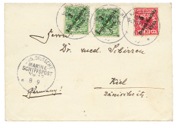 EAST AFRICA : 1899 3p On 5pf(x2) + 5p On 10pf Canc. MARINE SCHIFFSPOST N°17 On Cover To KIEL. Vf. - Sonstige & Ohne Zuordnung