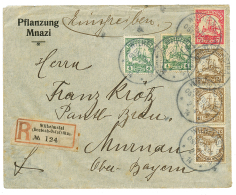 "WILHELMSTAL" : 1914 2 1/2h(x3) + 4h(x2) + 7 1/2h Canc. WILHEIMSTAL On REGISTERED Envelope From MNAZI To GERMANY. Vvf. - Sonstige & Ohne Zuordnung