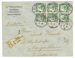 "MUANSA" : 1910 4h Block Of 6 Canc. MUANSA On REGISTERED Envelope To GERMANY. Superb. - Sonstige & Ohne Zuordnung