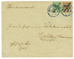 "MOSCHI" : 1901 2p On 3pf + 3p On 5pf Canc. MOSCHI In Blue On Envelope Via TANGA To GERMANY. Vvf. - Sonstige & Ohne Zuordnung