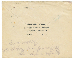 "KIDUGALA Post IRINGa" : 2 1/2h(x3) CancI IRINGA On Envelope To GERMANY. Verso, Cachet KIDUGALA POST IRINGA DEUTSCH-OSTA - Sonstige & Ohne Zuordnung
