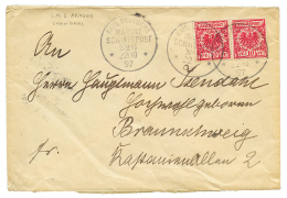 "SMS ARKONA - SHANGHAI" : 1897 GERMANY 10pf(x2) Canc. MARINE SCHIFFSPOST N°6 On Envelope (double Rate) From "SMS ARK - Sonstige & Ohne Zuordnung