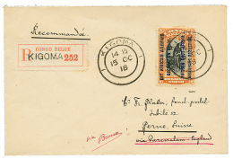 1918 5F Canc. KIGOMA On REGISTERED Envelope To SWITZERLAND. RARE. Superb. - Other & Unclassified