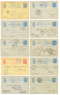 1896/98 Lot 10 Postal Stationery Datelined From Small Villages (NYANGROE, LA LUFU, BONGO, KAPONGO, MANDANGOU, LIKINI MOU - Otros & Sin Clasificación