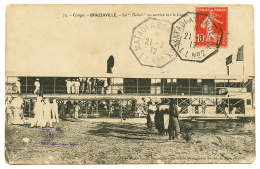 1912 FRANCE 10c Canc. MATADI A BORDEAUX L.L N°2 On Card Datelined "KINSHASSA" To FRANCE. Vvf. - Otros & Sin Clasificación