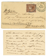 1891 50c Obl. BOMA On Small Envelope (with Card Included) To BELGIUM. Verso, BANANA. Superb. - Other & Unclassified
