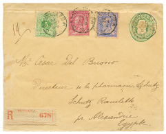 1892 P./Stat 10c + 5c+ 10c+ 25c Canc. BRUXELLES Sent REGISTERED To ALEXANDRIE (EGYPT). Vvf. - Autres & Non Classés