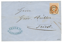 1875 15 SOLDI Canc. ALEXANDRIEN On Cover To TRIESTE. Vvf. - Sonstige & Ohne Zuordnung
