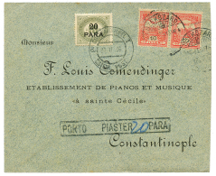 1906 HUNGARY 10f(x2) Canc. SZEKSZARD On Envelope To CONSTANTINOPEL Taxed With AUSTRIAN LEVANT 20p POSTAGE DUE Canc. CONS - Other & Unclassified