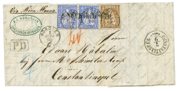 1869 SWITZERLAND 5c(small Fault) + 30c(x2) Canc. BURGLEN On Entire Letter To CONSTANTINOPLE. Verso, Superb Austrian Cach - Other & Unclassified