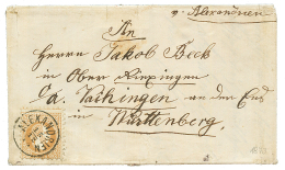 1873 15 SOLDI Canc. ALEXANDRIEN (rare Type) On Entire Letter To WURTTEMBERG. RARE. Vvf. - Autres & Non Classés