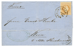 1870 15 SOLDI Canc. ALEXANDRIEN On Cover Via TRIEST To AUSTRIA. Signed FERCHENBAUER. Vvf. - Otros & Sin Clasificación