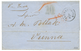 1868 ALEXANDRIEN + "20" Blue Tax Marking On Entire Letter Via TRIESTE To VIENNA. Vvf. - Autres & Non Classés