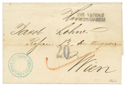 1866 COL. VAPORE D'ALESSANDRIA + "20" Tax Marking In Blue On Entire Letter To WIEN. Superb. - Sonstige & Ohne Zuordnung