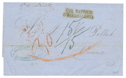 1861 COL. VAPORE D'ALESSANDRIA + "15/15" Tax Marking On Entire Letter From ALEXANDRIE (EGYPT) Via TRIESTE To NVIENNA(AUS - Otros & Sin Clasificación