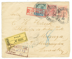 AUSTRIA To NICARAGUA : 1898 P./Stat 5k (opened For Display) + 3k+ 12k Sent REGISTERED From PRAG To MASAYA NICARAGUA. Ver - Other & Unclassified