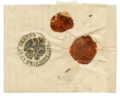 1843 DISINFECTED WAX SEAL ALEKSINAC On Reverse Of Entie Letter From VELES. Vvf. - Other & Unclassified