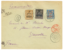 1900 1a S/ 10c + 1 1/2a S/ 15c+ 3a S/ 30c Obl. ZANZIBAR Sur Env. RECOM. Pour La FRANCE. Superbe. - Other & Unclassified