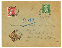 FUTUNA : 1933 FRANCE 30c PASTEUR Obl. Sur Enveloppe Pour FUTUNA Taxée à L'arrivée Avec TAXES WALLIS - Other & Unclassified