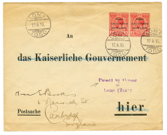 1916 ANGLO-FRENCH OCCUPATION 1d(x2) Obl. LOME TOGO + CENSOR Sur Env. Pour L'ALLEMAGNE. TTB. - Other & Unclassified