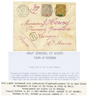 1911 SENEGAMBIE 15c + 20c Obl. FADA-N'GOURMA HAUT SENEGAL-NIGER Sur Env. RECOM. Pour La FRANCE. Acheminement Par Pi&eacu - Autres & Non Classés