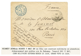 1904 NIAMEY SENbie NIGER Sur Env. Pour PARIS. Verso, COTONOU, GRAND-POPO, SAY DAHOMEY. TB. - Autres & Non Classés