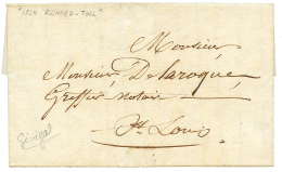 "RICHARD TOLL - PRECURSEUR" : 1824 Lettre Avec Texte Daté "RICHARD TOLL" Pour ST LOUIS. La 1ère Lettre Con - Autres & Non Classés