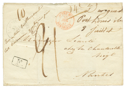 1843 Cachet F. Encadré + ST DENIS ILE BOURBON + OUTRE-MER MARSEILLE + Taxe 21 (rare) Pour NANTES. TB. - Autres & Non Classés