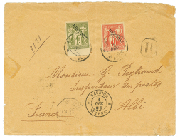 1898 40c + 1F Obl. REUNION ST DENIS Sur Enveloppe RECOMMANDEE Pour La FRANCE. TB. - Autres & Non Classés