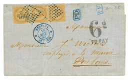 1865 Superbe Bande De 3 Du 10c AIGLE Obl. Losange De Points Bleus + REUNION ST DENIS + P.F (rare) + PD + Taxe Anglaise 6 - Autres & Non Classés
