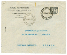 Ligne Annexe NOUMEA / PORT VILA / SAIGON : 1939 INDOCHINE 7c Obl. NOUVELLES HEBRIDES INTER-ILES Sur Enveloppe D' HAIPHON - Other & Unclassified