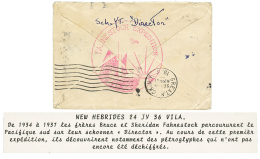FAHNESTOCK EXPEDITION : 1936 50c + 1F Obl. VILA Sur Enve. Pour Les USA. Verso, Cachet Rouge FAHNESTOCK EXPEDITION. Rare. - Other & Unclassified