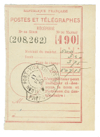 1930 Cachet Rarissime PORT-VILA / NOUVELLES HEBRIDES/ PREPOSE DU TRESOR Sur RECEPISSE De MANDAT. Seule Piece Connue &agr - Autres & Non Classés