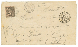 NOUVELLE CALEDONIE - "BAGNE DE KOE" : 1890 CG 25c Obl. NOUMEA Sur Lettre (prisonnier N°13610, 1ere Classe) Avec Text - Other & Unclassified